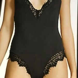 LES COQUINES BLACK FARRAH EYELASH BODYBUIT SIZE 2